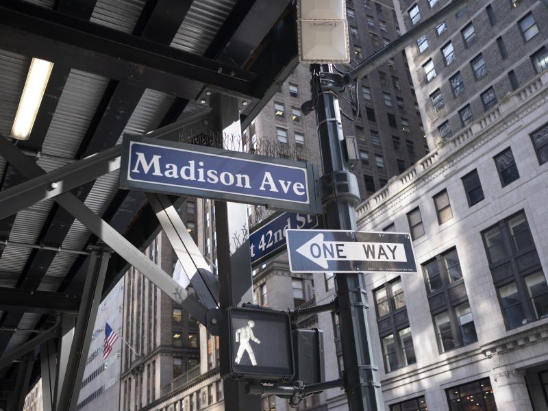 Madison Avenue sign in New York City