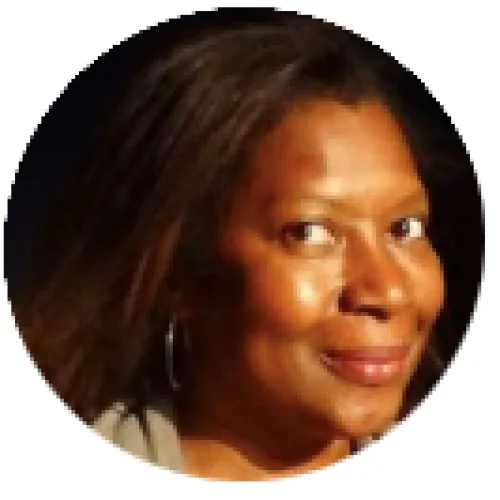 headshot of a woman in 3_4 profile with straight 